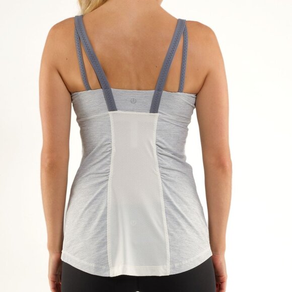 Lululemon | Active Strength Tank in Ghost Blurred Grey Mini Stripe / Coal - Picture 1 of 14